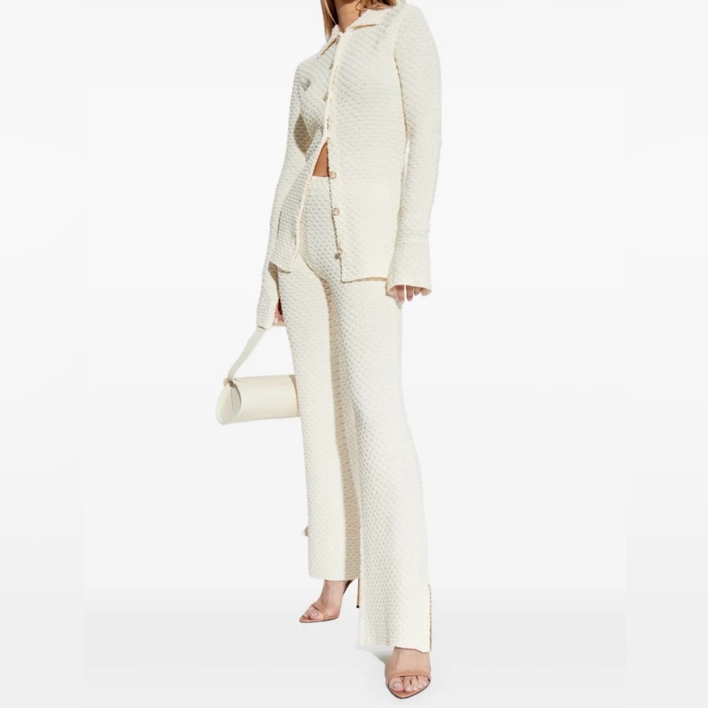 CASABLANCA Cream Textured Pants - Picture 3 of 4